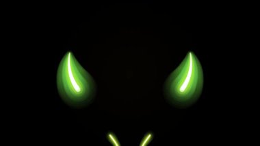 Siyah Arkaplanda Parlayan Neon Şekilleri.