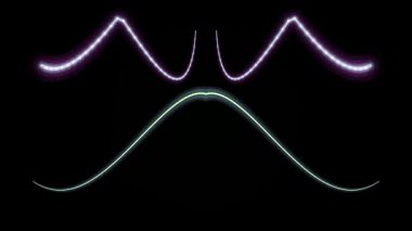 Siyah arkaplanda parlayan neon çizgileri.