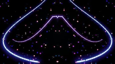 Uzay Canlandırmasında Neon Işık İzleri.