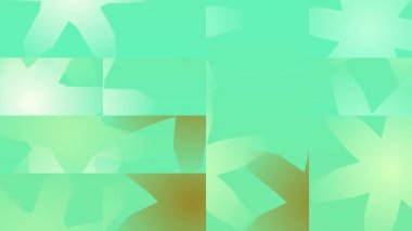 Yeşil Renk Hareketindeki Soyut Geometrik Şekiller.