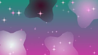 Tuhaf Yıldızlı Gece Gökyüzü Canlandırma Döngüsü.