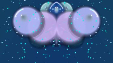 Mavi Arkaplan ile Soyut Mor Şekiller.