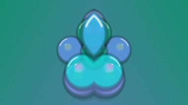 Mavi Yeşil Çiçek Simge Canlandırma Döngüsü.