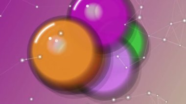 Mor Arkaplanda Dönen Renkli Toplar.