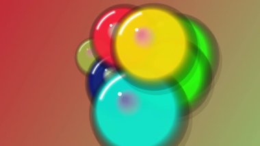 Kırmızı Yeşil Gradyan Yüzen Renkli Baloncuklar.