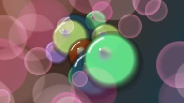 Karanlık Arkaplanda Yüzen Renkli Baloncuklar.