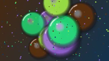 Uzayda Yavaşça Yüzen Renkli Baloncuklar.