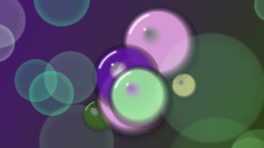 Mor Arkaplan Canlandırmasında Renkli Baloncuklar.