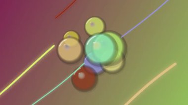 Renkli Çemberler Gradyan Arkaplanı Üzerinde İlerliyor.