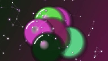 Mor Alan Arkaplanında Parlayan Küreler.