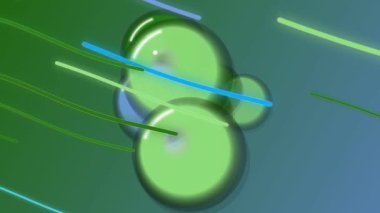 Yeşil Çemberler Mavi Yeşil Arkaplanda İlerliyor.