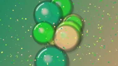 Gradyan Arkaplana Düşen Yeşil Bilyeler.