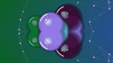 Renkli Kürelerle Moleküler Yapı Canlandırması.