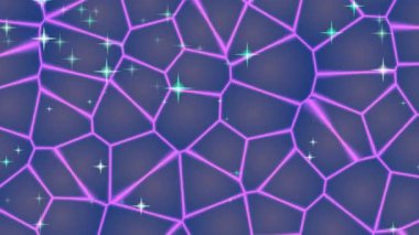 Parlayan Yıldızlar Arkaplanlı Mor Ağ Deseni.