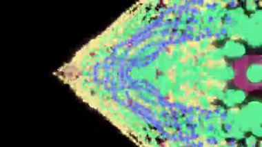 Yeşil Mavi Şekilli Parlak Soyut Desen.