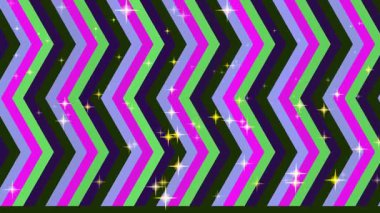 Parlak Işıklı Neon Zigzag Şablonu.