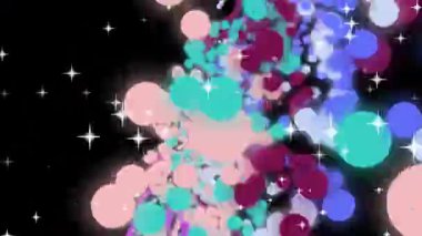 Renkli Çemberler ve Yıldızlar Canlandırma Arkaplanı.