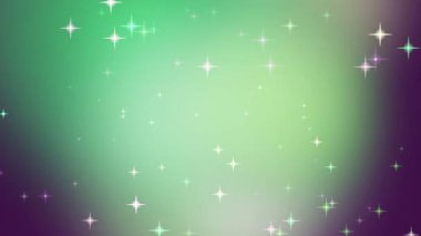 Parlak Yıldızlı Yeşil ve Mor Gradyan Arkaplan.