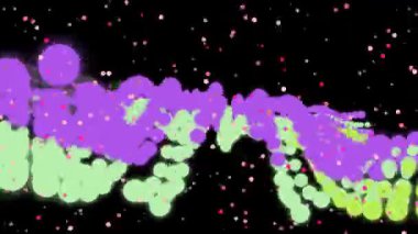 Uzayda canlı Mor ve Yeşil Baloncuklar.