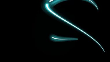 Parlayan Mavi Neon Işık İzleri Hareketi.