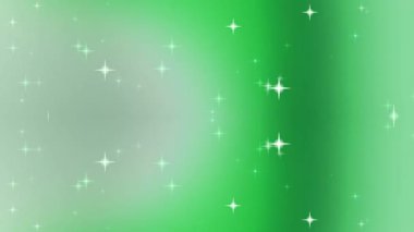 Parıldayan Yıldızlar Efektiyle Yeşil Arkaplan.