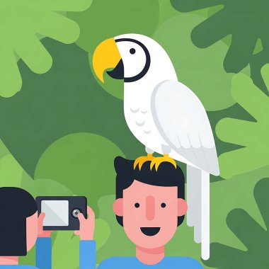 Papağan ve papağan dalda.