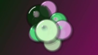 Mor Arkaplanda Renkli Çemberler Kümesi.