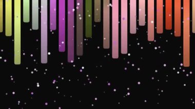 Yıldızlı Gece Gökyüzüne Düşen Renkli Çubuklar.