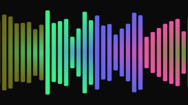 Siyah Arkaplanda Renkli Ses Dalgası Eşitleyici Çubukları.