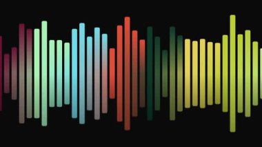 Siyah Arkaplanda Renkli Ses Dalgası Eşitleyici Çubukları.