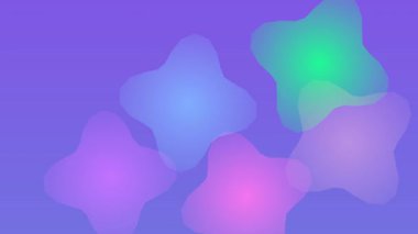 Renkli Yıldızlar Mor Arkaplanda İlerliyor.