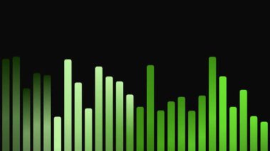 Yeşil Çubuklar Siyah Arkaplanda Yükseliyor ve Düşüyor.