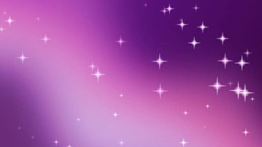 Parlayan Yıldızlar Canlandırması ile Mor Arkaplan.