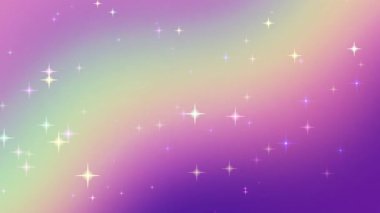 Parlayan Yıldızlı Gökkuşağı Gradyan Arkaplanı.