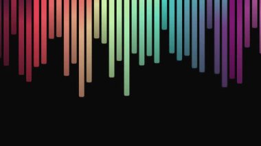 Kara Arkaplanda Gökkuşağı Ses Dalgası Çubukları.