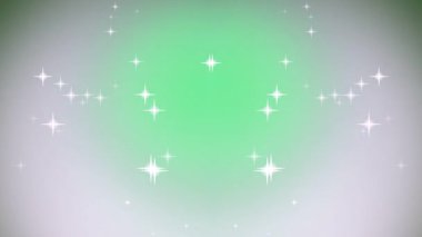Yeşil Gradyan Arkaplanında Parlayan Yıldızlar.