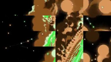 Yeşil Aksanlı Soyut Fraktal Desenler.