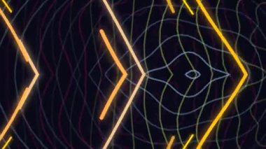 Neon Çizgileri ile Soyut Geometrik Desenler.