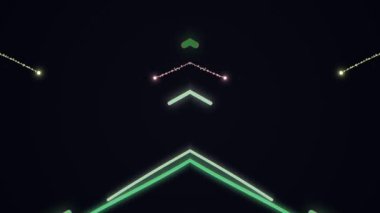 Karanlık Uzayda Neon Işıklı Geometrik Şekiller.