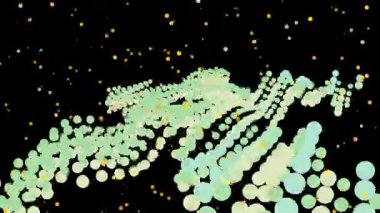 Parlayan Yeşil Baloncuklar Dalga Şablonu Oluşturuyor.