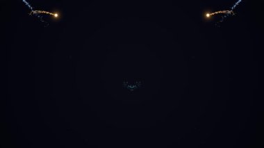 Karanlık Arkaplanda Parlayan Neon Şekilleri.