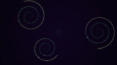 Koyu Arkaplanda Beyaz Spiral Şekiller.