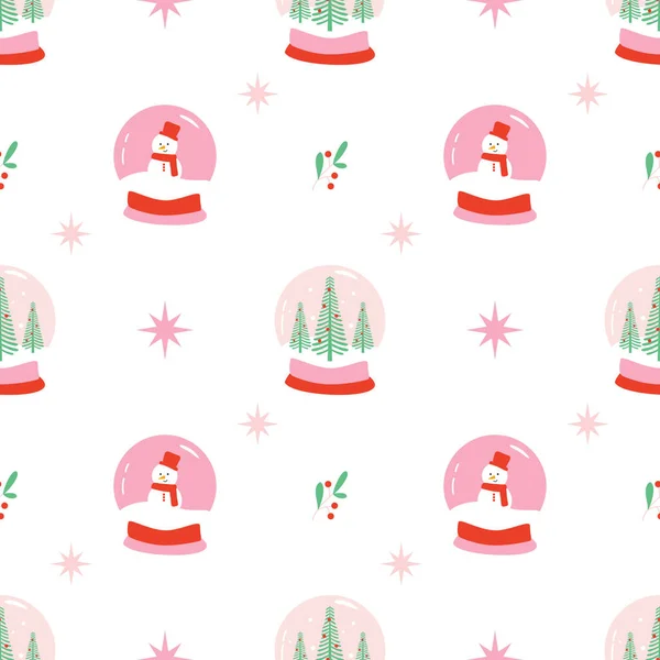 Kar küreleri ve beyaz arka planda kardan adam olan kusursuz bir Noel deseni, bayram dijital kağıdı, duvar kağıdı, kış mevsimlik ambalaj kağıdı, şenlikli kumaş, basit vektör.