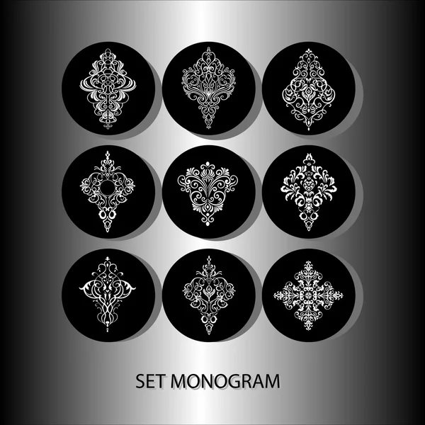 Set di monogrammi vettoriali — Vettoriale Stock