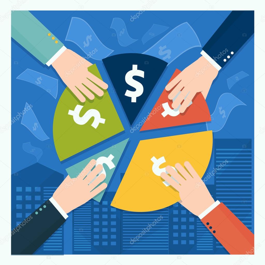 Business shareholder concept in flat style Vector illustation o Stock Business shareholder concept in flat style Vector illustation o Stock