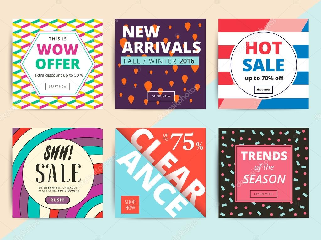 Satz von kreative social Media Banner Design für Online-Shop oder s ... Satz von kreative social Media Banner Design für Online-Shop oder s ...
