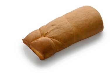 A piece of artisanal smoked Suluguni cheese isolated on pure white background. The composition highlights its distinctive smoke patterns, firm texture, and characteristic folding marks.