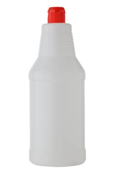 Boş bir plastik şişe. Orijinal olarak hidrojen peroksit için. Temiz beyaz arka planda mükemmel bir şekilde izole edilmiş. Bu profesyonel ürün, ışığa duyarlı içerikleri korumak için tasarlanmış klasik kahverengi ya da kehribar renkli konteynırı sergiliyor.