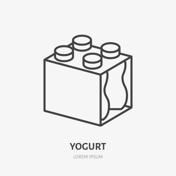 Yogurt Milk Plastic Bottle Pack Flat Logo Breakfast Icon Dairy — Stock Vector