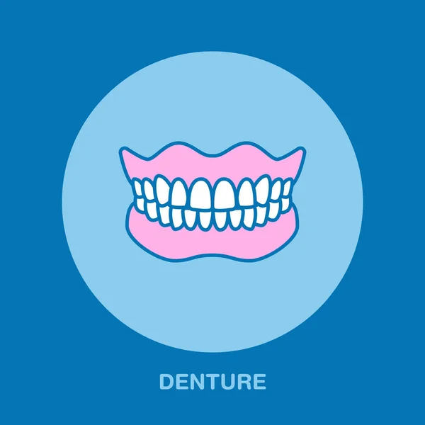 Odontoiatra Icona Della Linea Ortodontica Protesi Dentaria Segno Ortopedico Dentale — Vettoriale Stock